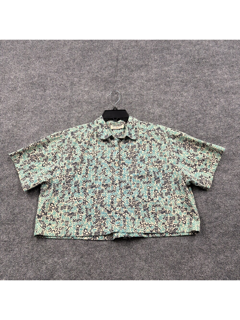 Autograph American Clothing Cropped Vintage Retro Abstract Doodle Print Size S